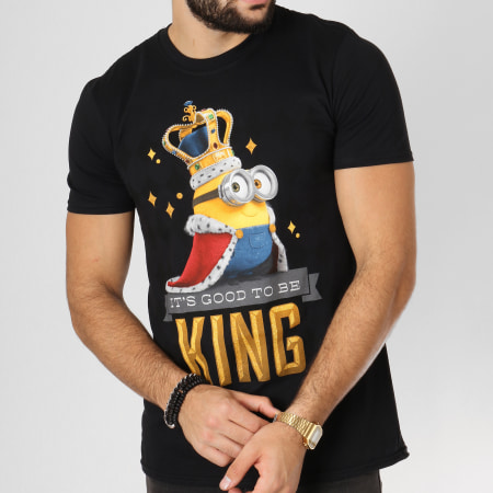 Les Minions - Tee Shirt Good To Be King Noir