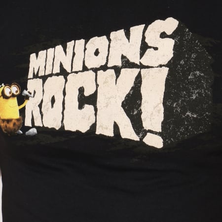 Les Minions - Tee Shirt Minions Rock Noir