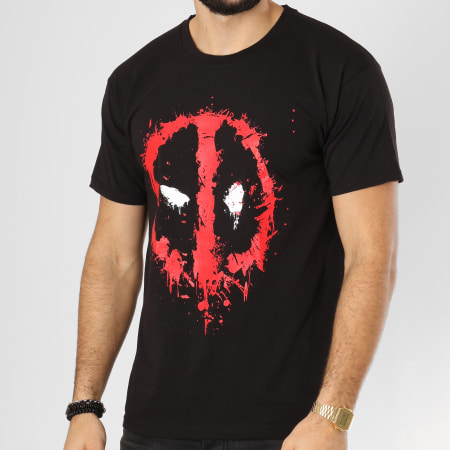 Deadpool - Tee Shirt Deadpool Splatter Logo Noir