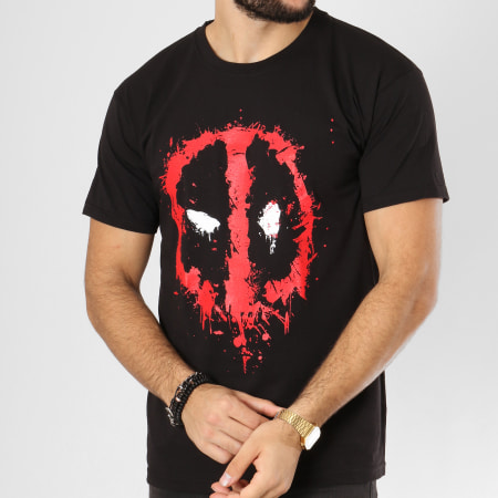 Deadpool - Tee Shirt Deadpool Splatter Logo Noir
