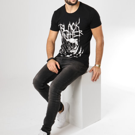Marvel - Tee Shirt Black Panther Metal Inspired Noir