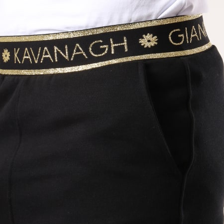 Gianni Kavanagh - Pantalon Jogging Fleece Noir Doré