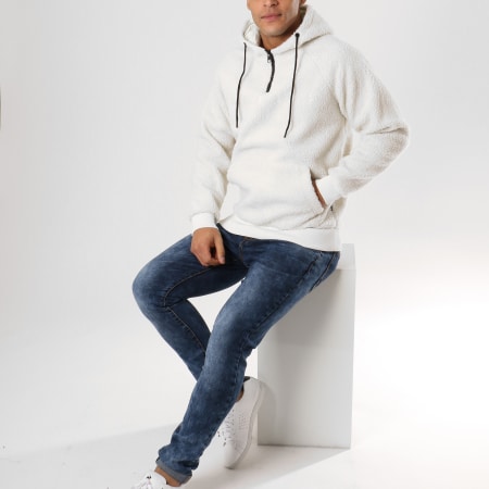 Only And Sons - Sweat Capuche Sherpa Tim Blanc