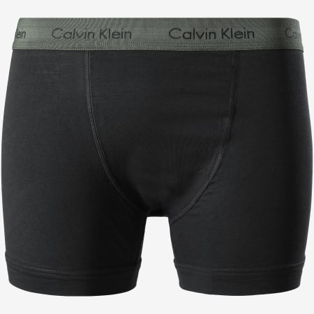 Calvin Klein - Lot De 2 Boxers Cotton Stretch NB2030B Noir Rouge Vert Kaki