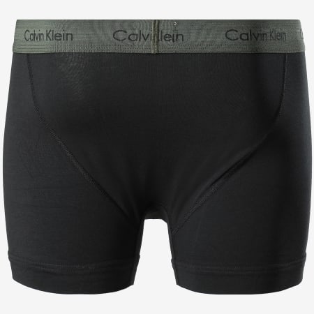 Calvin Klein - Lot De 2 Boxers Cotton Stretch NB2030B Noir Rouge Vert Kaki