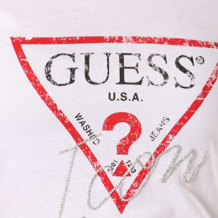Guess - Tee Shirt Femme W91I69-K46D0 Blanc