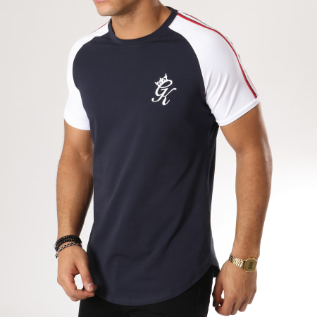 Gym King - Tee Shirt Oversize Avec Bandes Kray Taped Bleu Marine Blanc Rouge