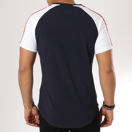Gym King - Tee Shirt Oversize Avec Bandes Kray Taped Bleu Marine Blanc Rouge