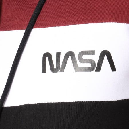 NASA - Felpa con cappuccio Bordeaux Bianco Nero