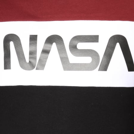 NASA - Sweat Capuche Worm Logo Bordeaux Blanc Noir