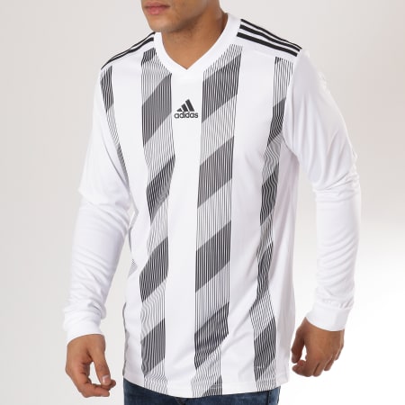 Adidas Sportswear - Tee Shirt Manches Longues De Sport Striped 19 Jersey DP3210 Blanc Noir