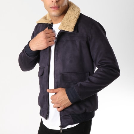 Classic Series Veste Zipp e Su dine Col Mouton 415 Bleu Marine