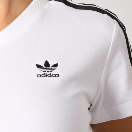Adidas Originals - Tee Shirt Femme Crop DV2620 Blanc Noir