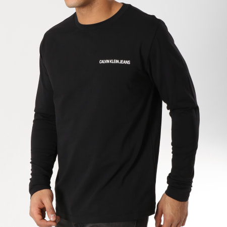 Calvin Klein - Tee Shirt Manches Longues Institutional Chest Logo Noir