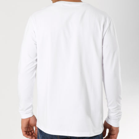 Calvin Klein - Tee Shirt Manches Longues Institutional Chest Logo Blanc