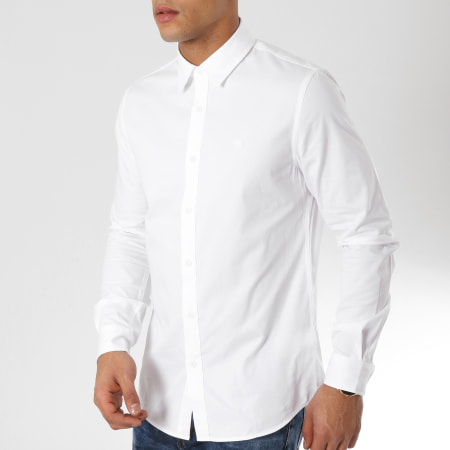 Calvin Klein - Chemise Manches Longues CKJ Embroidery Twill Blanc