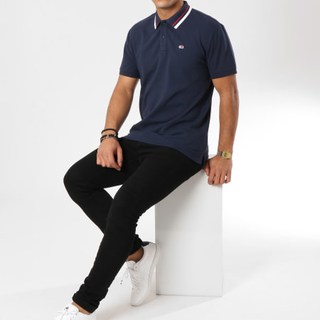 Tommy Jeans - Polo Manches Courtes Classics Stretch 5509 Bleu Marine