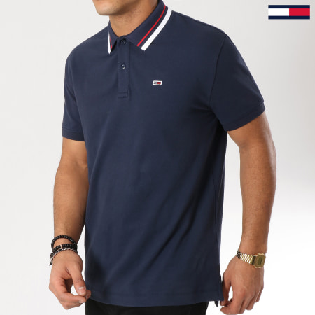 Tommy Jeans - Polo Manches Courtes Classics Stretch 5509 Bleu Marine