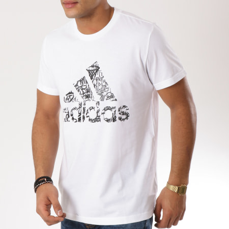 Adidas Performance - Tee Shirt Bos Filled DZ8616 Blanc Noir 