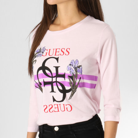 Guess - Tee Shirt Manches Longues Femme W83I41K51R0 Rose