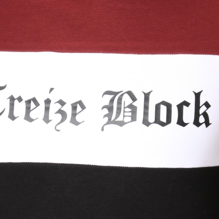 13 Block - Sweat Capuche Gothic Tricolore Noir Blanc Bordeaux