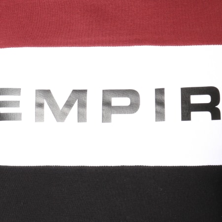 93 Empire - 93 Empire Felpa con cappuccio Tricolore Nero Bianco Bordeaux