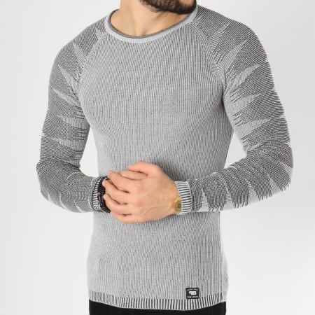 Paname Brothers - Pull 108 Gris Clair Chiné