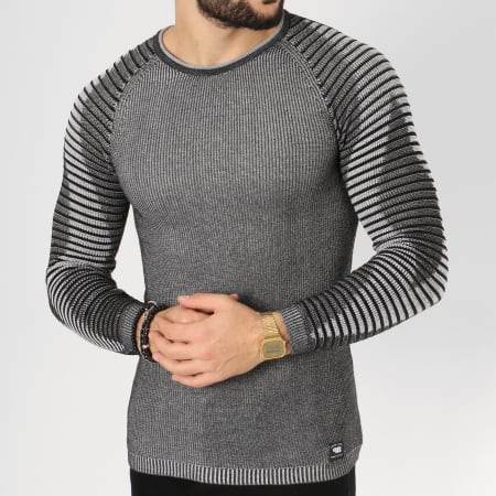 Paname Brothers - Pull 104 Gris Anthracite Chiné