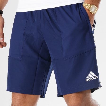 Adidas Sportswear - Short Jogging Avec Bandes Tiro19 DT5782 Bleu Marine Blanc