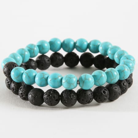 California Jewels - Lot De 2 Bracelets B939-3 Noir Turquoise