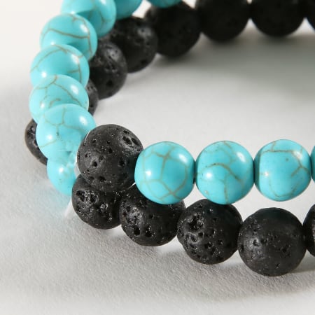 California Jewels - Lot De 2 Bracelets B939-3 Noir Turquoise