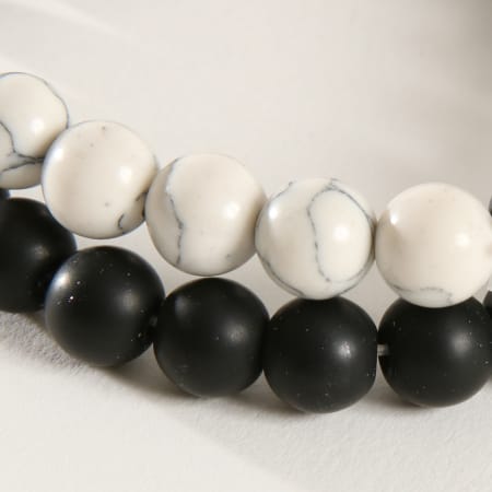 California Jewels - Set di 2 braccialetti B905 nero bianco