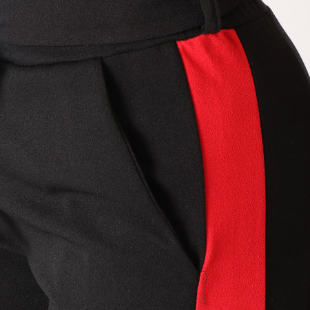 Girls Outfit - Pantalon Femme Avec Bandes A007 Noir Rouge