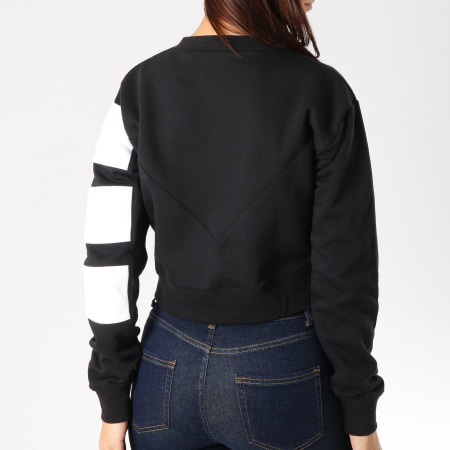 Adidas Originals - Sweat Crewneck Femme Crop Sweater DU9601 Noir Blanc
