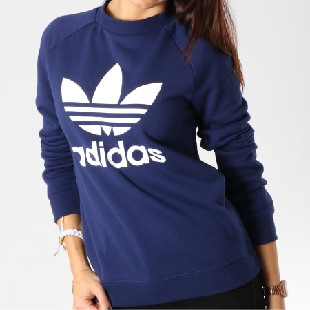 Adidas Originals - Sweat Crewneck Femme Trefoil DV2625 Bleu Marine