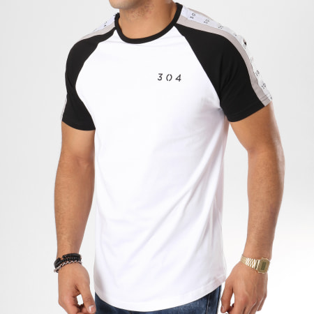 304 Clothing - Tee Shirt Oversize Avec Bandes Brooklyn Blanc