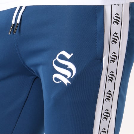 Sinners Attire - Pantalon Jogging Avec Bandes Poly Panel Bleu Marine Blanc
