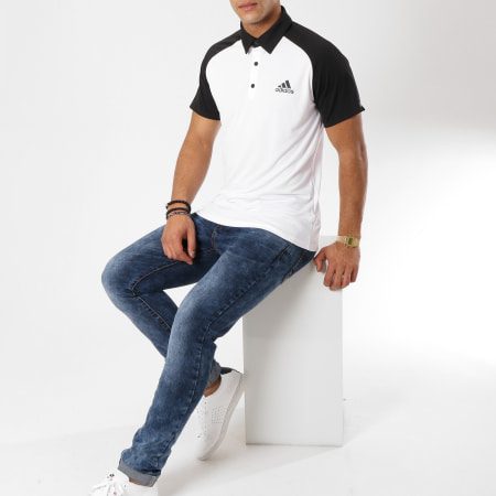 Adidas Sportswear - Polo Manches Courtes De Sport Club DU0857 Blanc Noir
