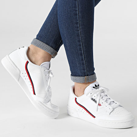 Adidas Originals - Baskets Femme Continental 80 F99787 Footwear White Scarlet Core Navy