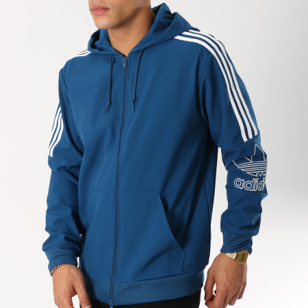Adidas Originals - Veste Zippée Capuche Outline DX3855 Bleu Ciel Blanc