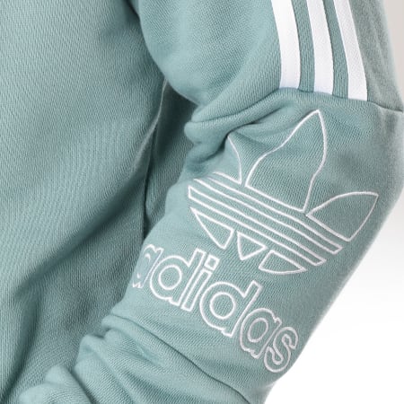 Adidas Originals - Sweat Capuche Bandes Brodées Outline DX3848 Bleu Turquoise Blanc