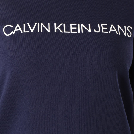 Calvin Klein - Sweat Crewneck Femme Institutional Bleu Marine