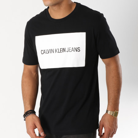 Calvin Klein - Tee Shirt Institutional Box Logo 7850 Noir Blanc