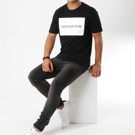 Calvin Klein - Tee Shirt Institutional Box Logo 7850 Noir Blanc