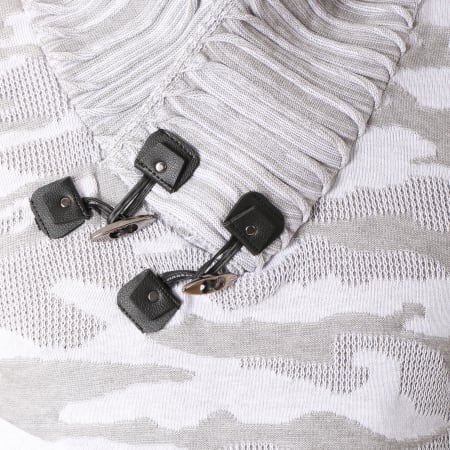 John H - Pull Avec Col Amplified 30 Blanc Gris Camouflage