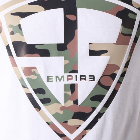 93 Empire - Tee Shirt 93 Empire Camo Blanc Vert Kaki