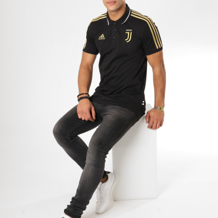 Adidas Sportswear - Polo Manches Courtes Bandes Brodées Juventus DP3824 Noir Doré
