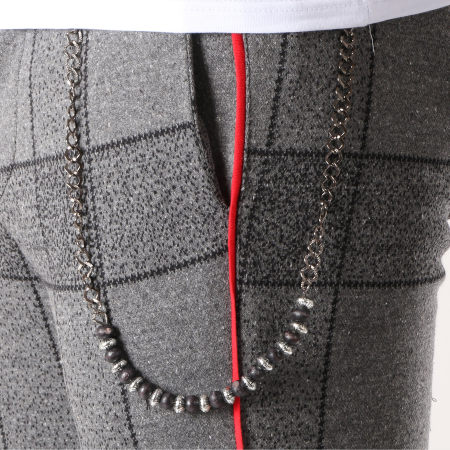 Black Needle - Pantalon Avec Bandes 18-F2516 Gris Noir