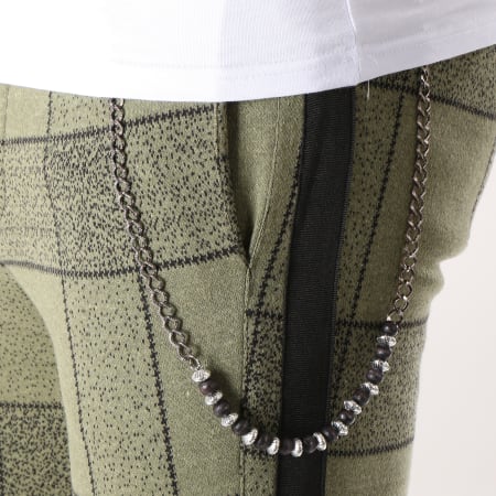 Black Needle - Pantalon Avec Bandes 18-F2516 Vert Kaki Noir