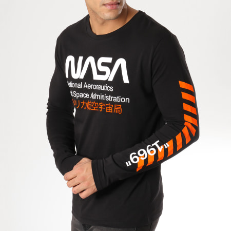 NASA - Tee Shirt Manches Longues Admin Noir Orange